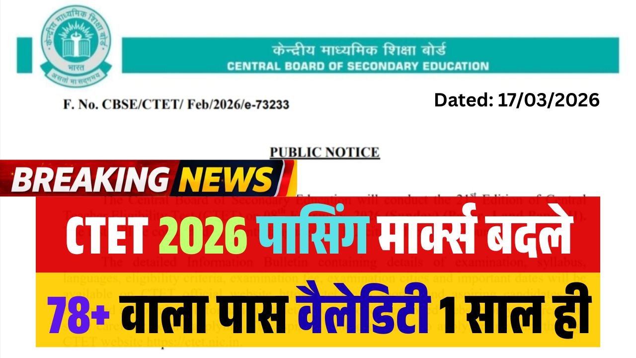 CTET 2026 Result Passing Criteria 2026